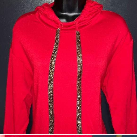 Torrid Red Pullover Ultra Soft Fleece Hoodie Dress - Picture 6 of 12